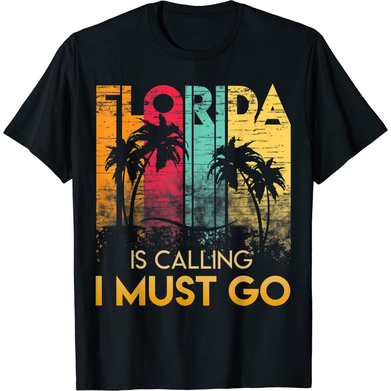 T-shirt Florida Is Calling I Must Go pour hommes - Vintage Été Plage — T-shirts pour hommes