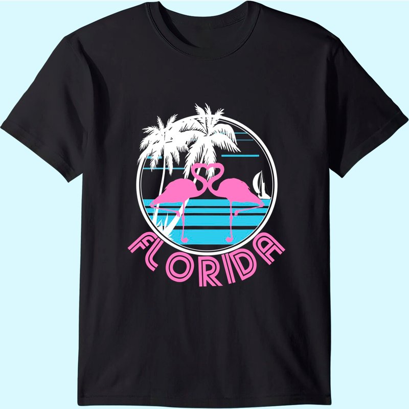 T-shirt pour homme Florida Strong avec cœur flamant rose — T-shirts pour hommes