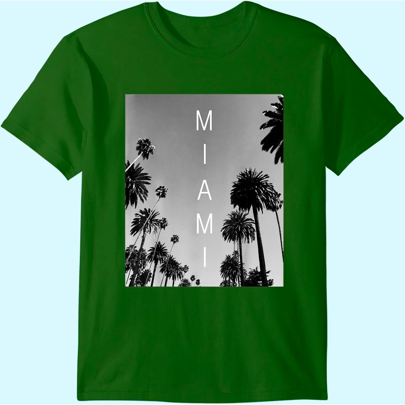 T-Shirt Miami Beach pour Hommes en Noir — T-shirts pour hommes