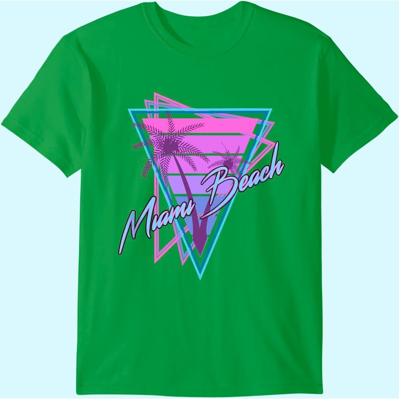 T-Shirt Vintage 80s Miami Beach pour hommes