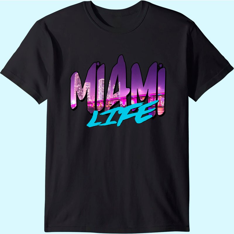Men's Miami Life Beach View T-Shirt — Mens T Shirts