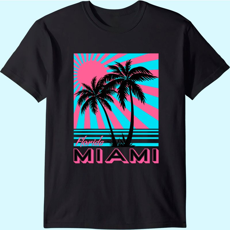 T-Shirt pour hommes Miami avec motif de palmiers de Floride — T-shirts pour hommes