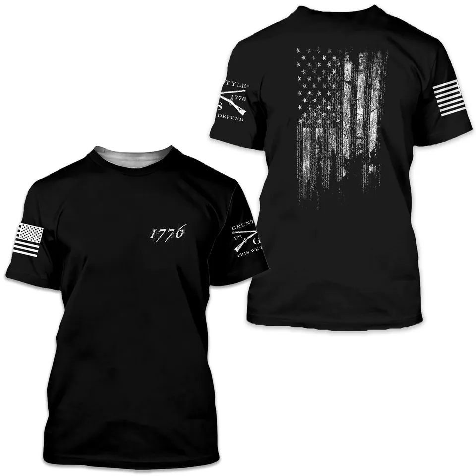 T-shirts 1776 Drapeau 3D pour hommes — T-shirts pour hommes