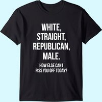 T-shirt Humoristique Homme Républicain Blanc et Hétéro