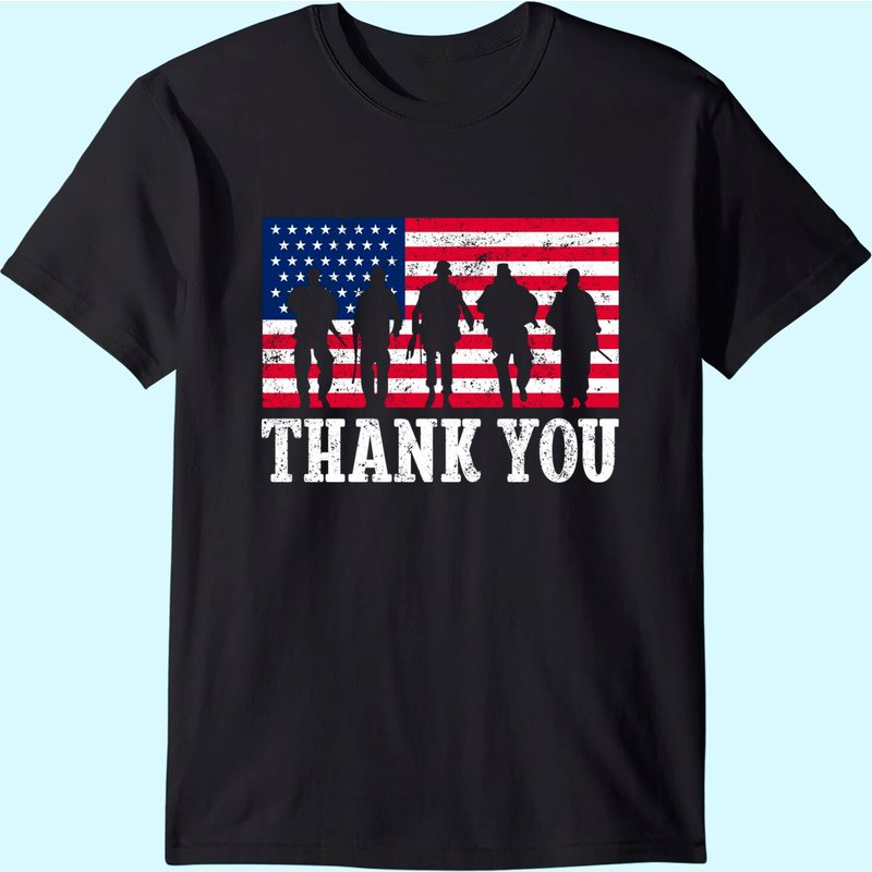 T-shirt Patriote Drapeau Américain Merci pour Hommes