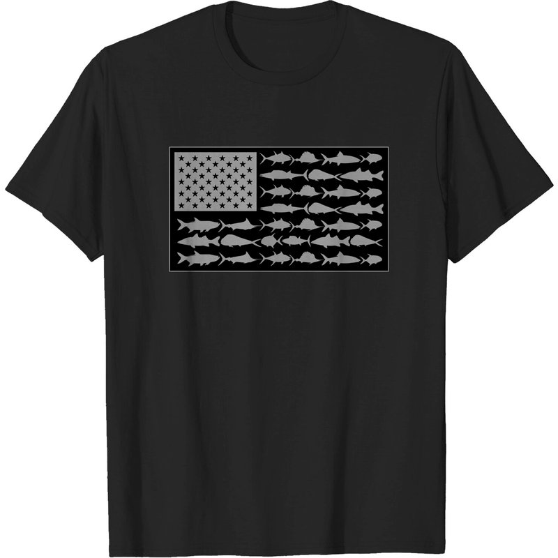 T-shirt Columbia PFG Americana Drapeau de Poisson de Mer - Noir, L — T-shirts pour hommes