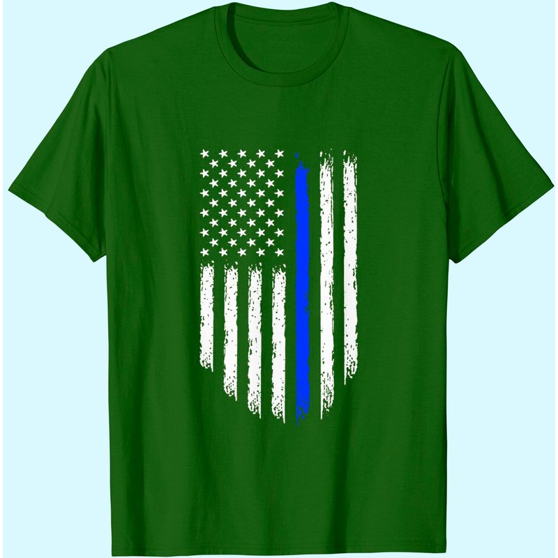Fantastic Tees Thin Blue Line Drapeau USA T-Shirt pour Homme — T-shirts pour hommes