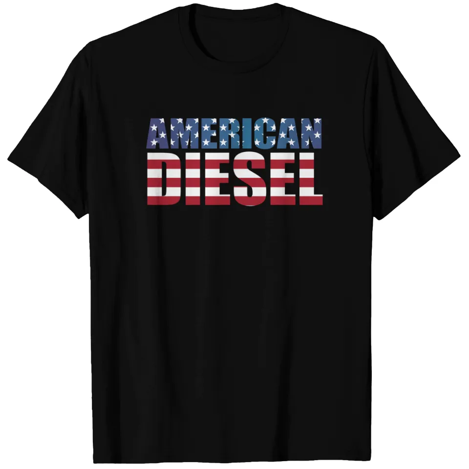 T-shirt American Diesel Truck avec drapeau des États-Unis pour hommes — T-shirts pour hommes