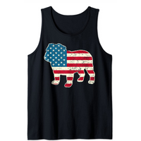 Débardeur pour hommes English Bulldog du 4 juillet avec drapeau américain — T-shirts pour hommes