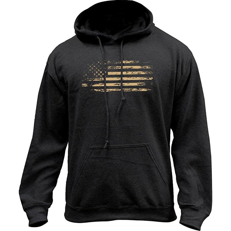 Hoodie à capuchon 3D avec drapeau américain usé — Sweats à capuche pour hommes