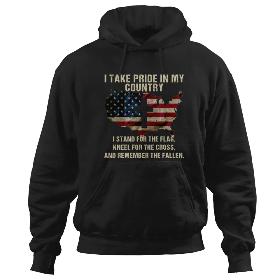 American Pride Hoodie à Capuche avec Drapeau Américain — Sweats à capuche pour hommes