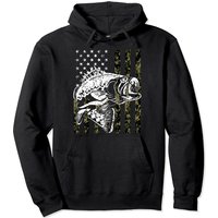Hoodie à Capuchon de Pêche Camouflage Drapeau Américain