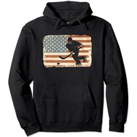 Hoodie Vintage de Hockey sur Glace Drapeau Américain USA — Sweats à capuche pour hommes