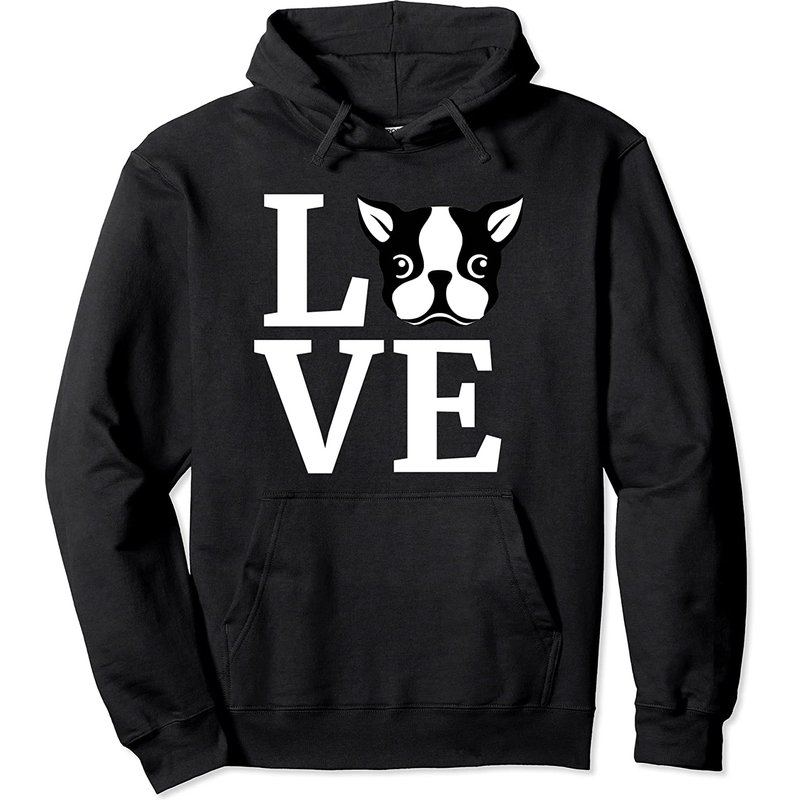 Hoodie Boston Terrier Love Bostie Pullover pour Amateurs de Chiens — Sweats à capuche pour hommes