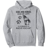 Chandail à Capuchon « Les Chiens et les Chevaux Me Rendent Heureux »