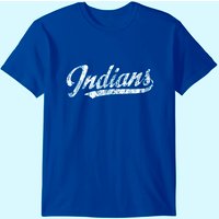 Indians Mascot T Shirt Vintage Sports Name Tee for Men