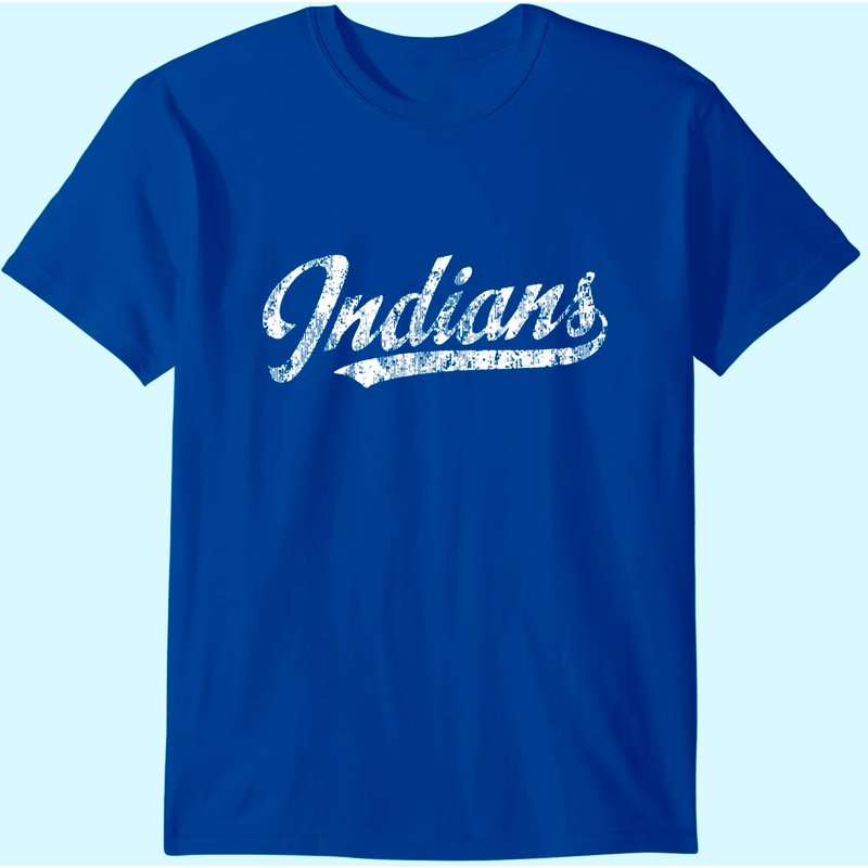 T-shirt Mascotte Indians Design Sport Vintage pour Hommes — T-shirts pour hommes