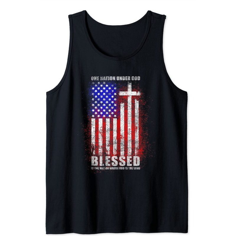 Débardeur Patriote Américain Béni Une Nation Sous Dieu — T-shirts pour hommes
