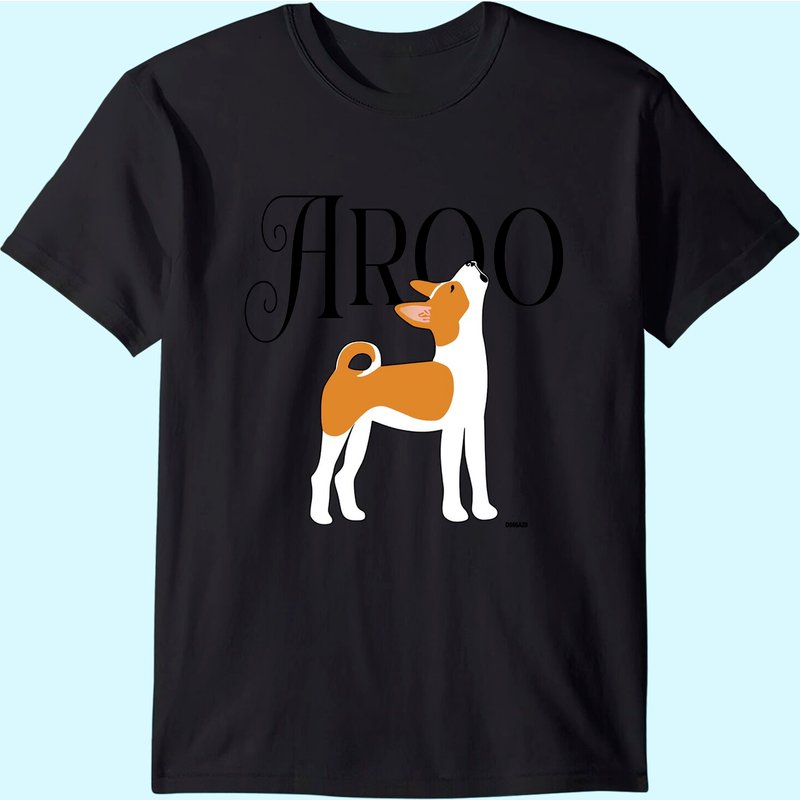Howling Basenji Puppy AROO Dog T-Shirt for Men