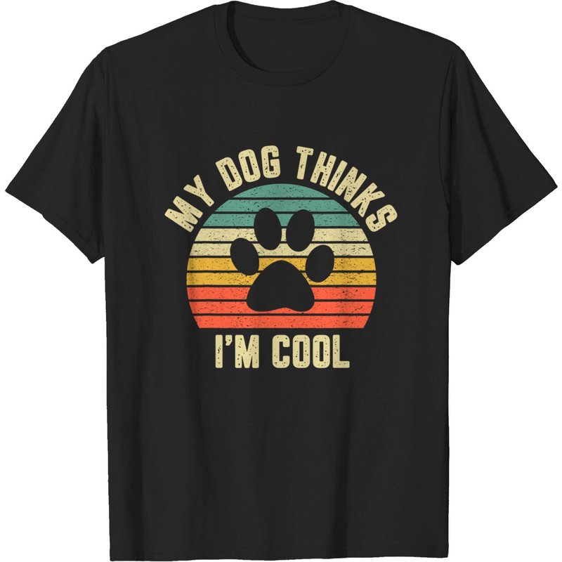T-shirt drôle Mon chien pense que je suis cool pour hommes — T-shirts pour hommes