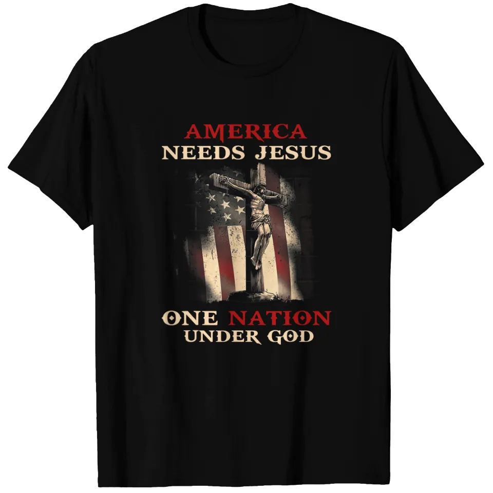 T-shirt America Needs Jesus One Nation Under God pour hommes — T-shirts pour hommes