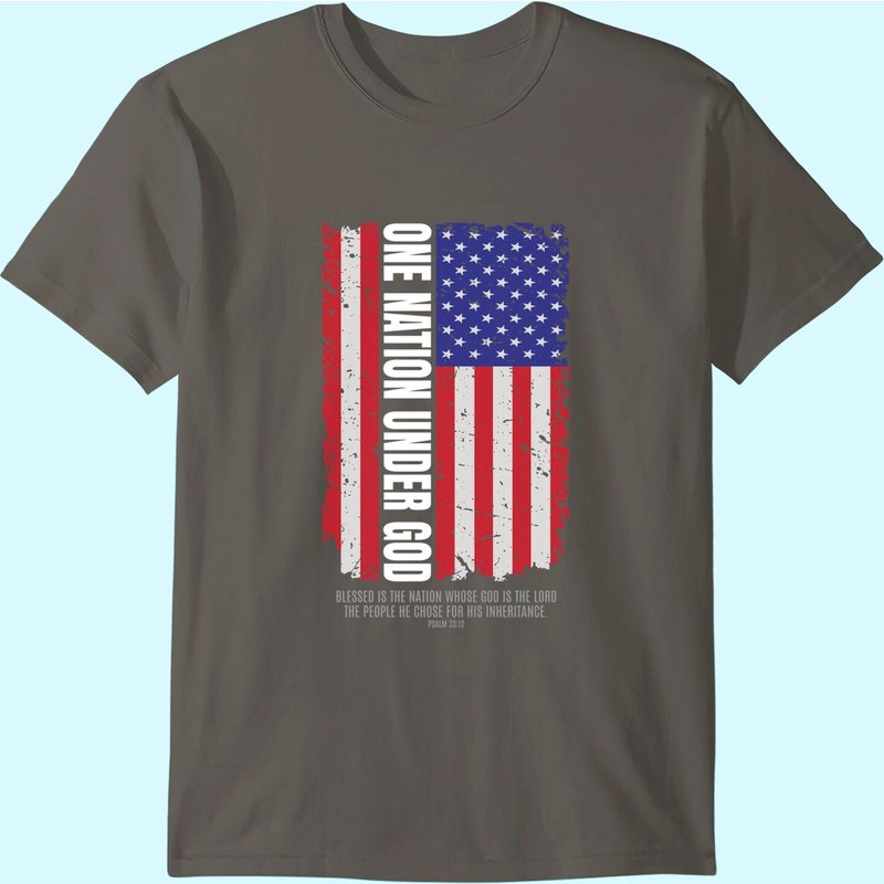 T-shirt Verset Écriture Unis pour Dieu et Liberté Religieuse — T-shirts pour hommes