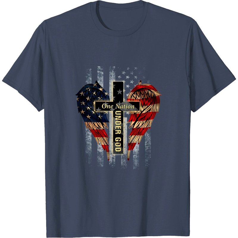 T-shirt pour hommes avec drapeau usé One Nation Under God — T-shirts pour hommes