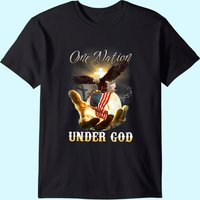 Eagle USA Christian Patriot One Nation Under God T-Shirt