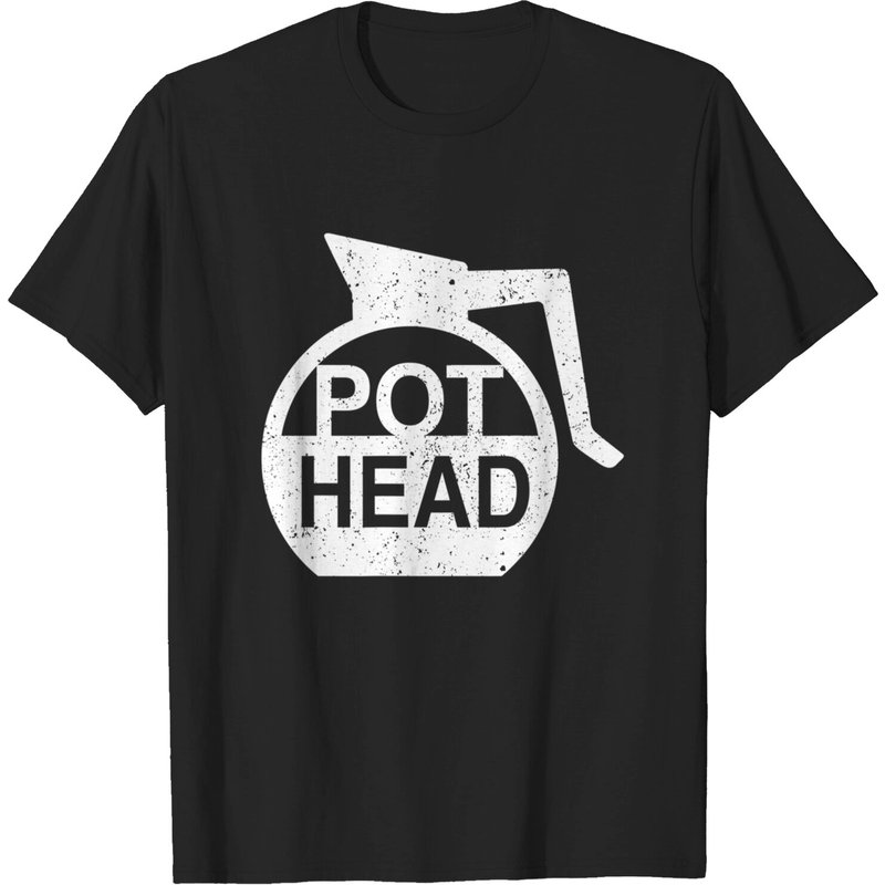 Pot Head Coffee T-Shirt for Men in Black
