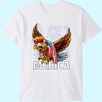 Merica Bald Eagle Mullet 4th of July American Flag T-Shirt