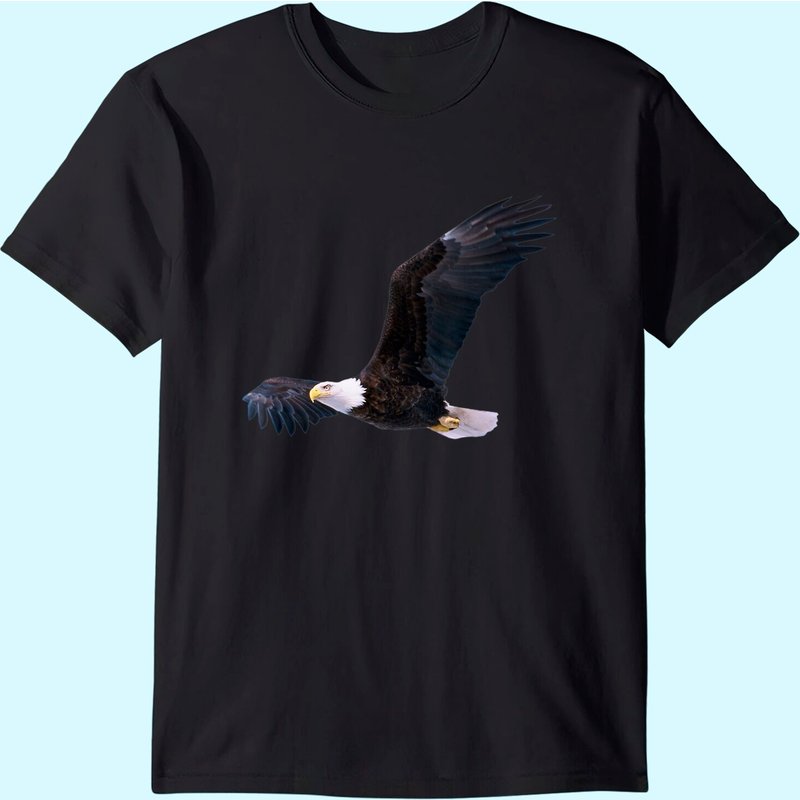 T-shirt pour hommes avec portrait photo d'aigle à tête blanche en vol — T-shirts pour hommes