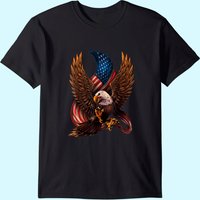 Patriotic American Eagle and Flag T-Shirt for Men