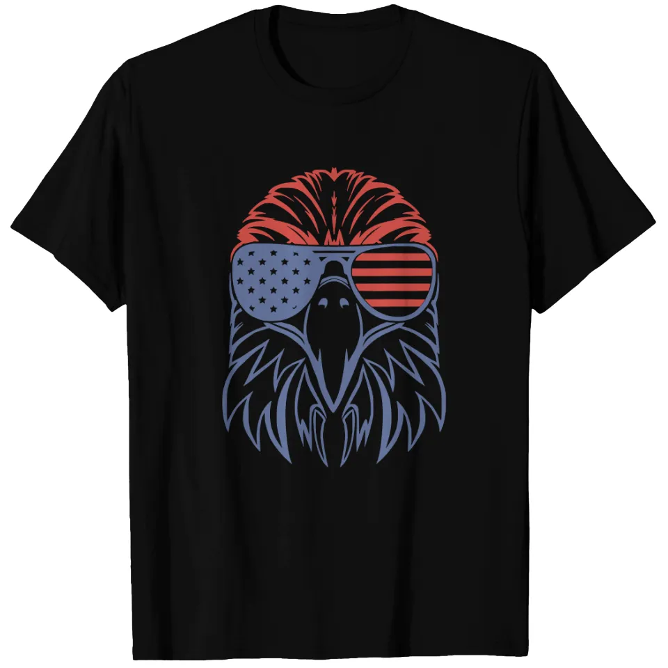 T-Shirt Drapeau Américain Aigle Pêcheur pour Hommes — T-shirts pour hommes