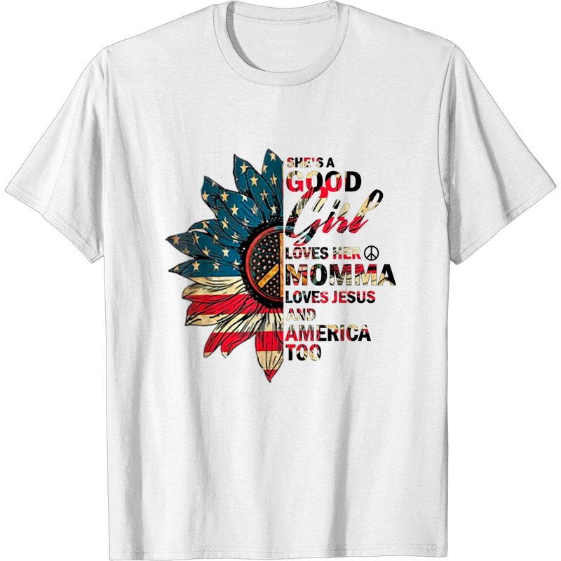 T-shirt pour hommes She's A Good Girl Loves Her Momma Jesus & America Too — T-shirts pour hommes