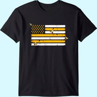 Beekeeper Patriotic American Flag Honeycomb T-Shirt for Men