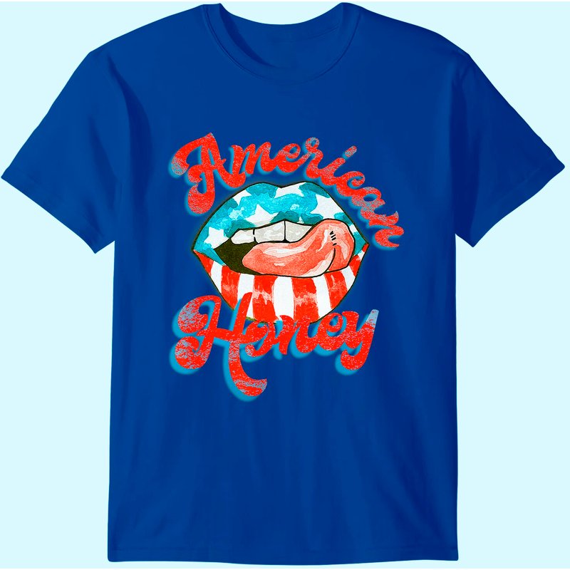 T-shirt USA Lips American Honey pour hommes en noir — T-shirts pour hommes