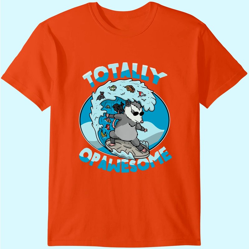 T-shirt Humoristique Opossum Surfing pour Hommes