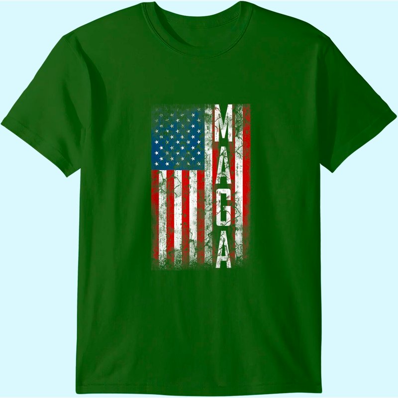 T-shirt Vintage Grunge MAGA Drapeau Américain pour Hommes — T-shirts pour hommes