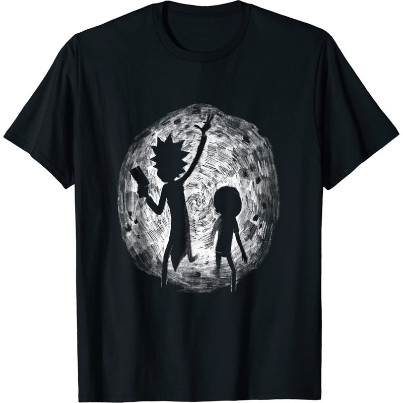 T-Shirt pour Hommes Rick & Morty Dessin à la Main du Portail — T-shirts pour hommes
