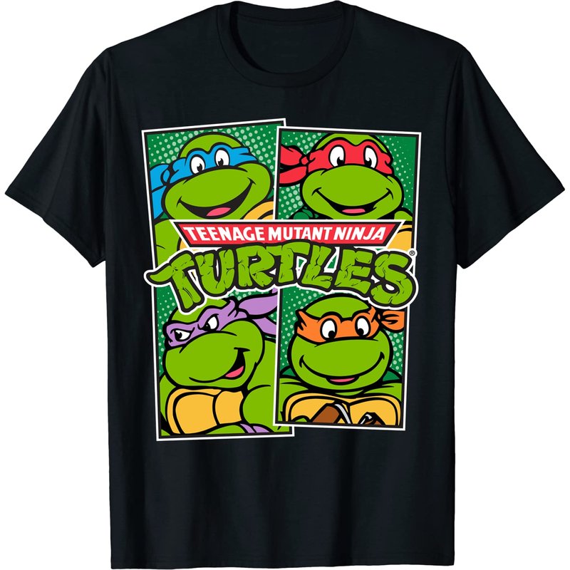 Teenage Mutant Ninja Turtles Paneled Characters T-Shirt for Men — Mens T Shirts
