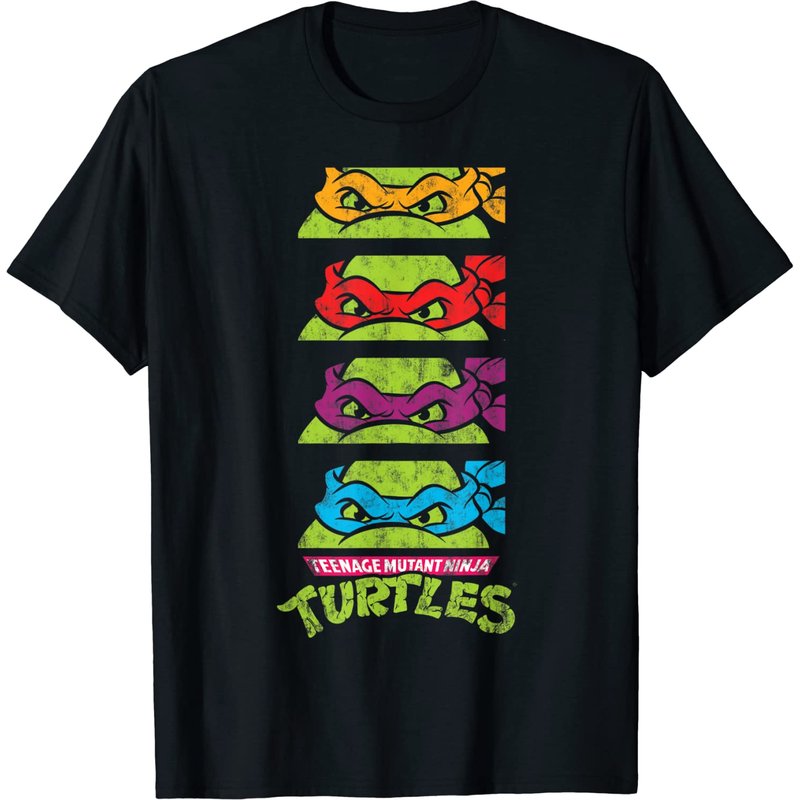 T-shirt à visages en panneaux des Tortues Ninja pour hommes — T-shirts pour hommes