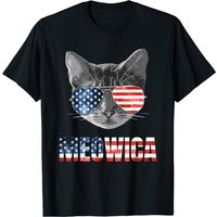 T-Shirt Meowica Chat Patriote Drapeau Américain pour Hommes — T-shirts pour hommes