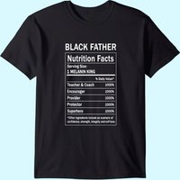 Black Father Nutrition Fact T-Shirt for Men