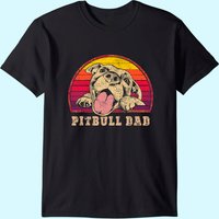 Pitbull Dad Vintage Smiling T-Shirt for Men