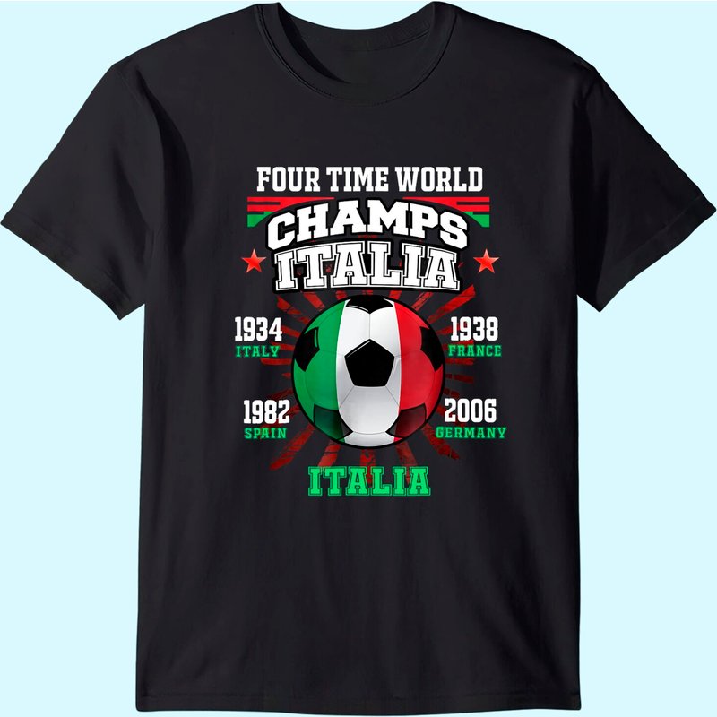T-shirt de football Italie avec années de Coupe pour hommes — T-shirts pour hommes