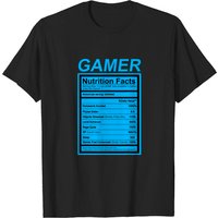 Gamer Nutrition Facts Blue Label Graphic T-Shirt for Men