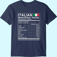 Italian Nutrition Facts T-Shirt for Men — Mens T Shirts