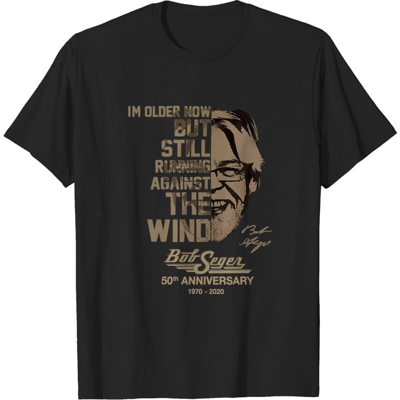Bob Seger 50th Anniversary Men's T-Shirt - Running Against The Wind — Mens T Shirts