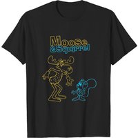 T-shirt Rocky et Bullwinkle Amis Néon Moor et Écureuil pour Hommes