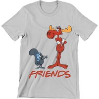 T-shirt pour hommes Rocky et Bullwinkle avec noms en noir — T-shirts pour hommes